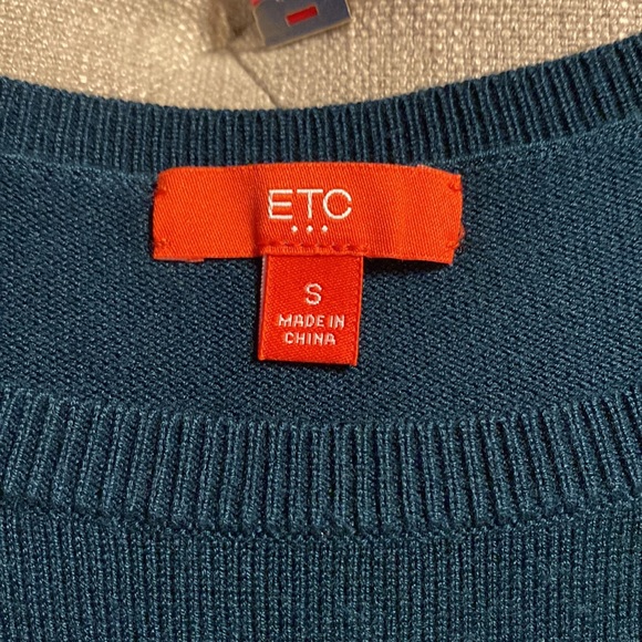 ETCETERA GEM TONED GREEN Sweater and Satin dress, size small - Picture 6 of 8